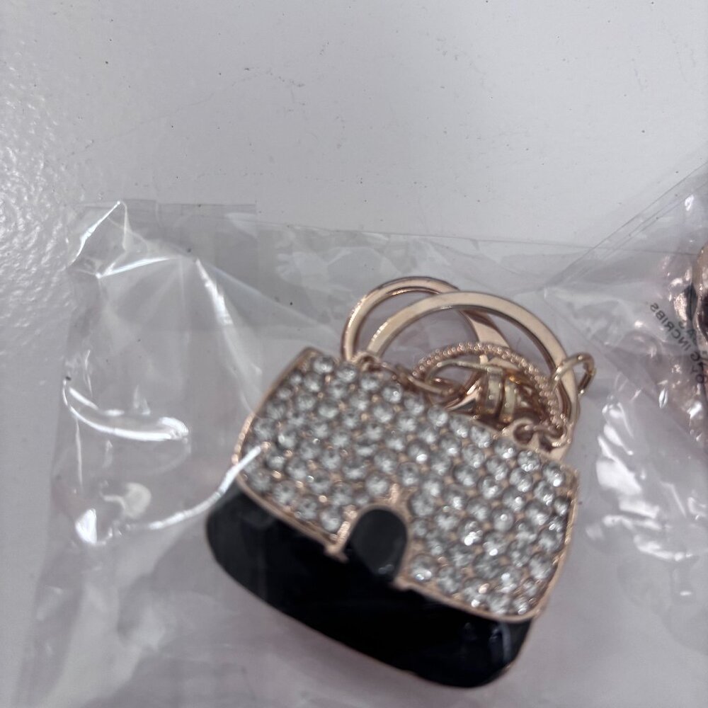 Purse Charm w/Rhinestone on front flap